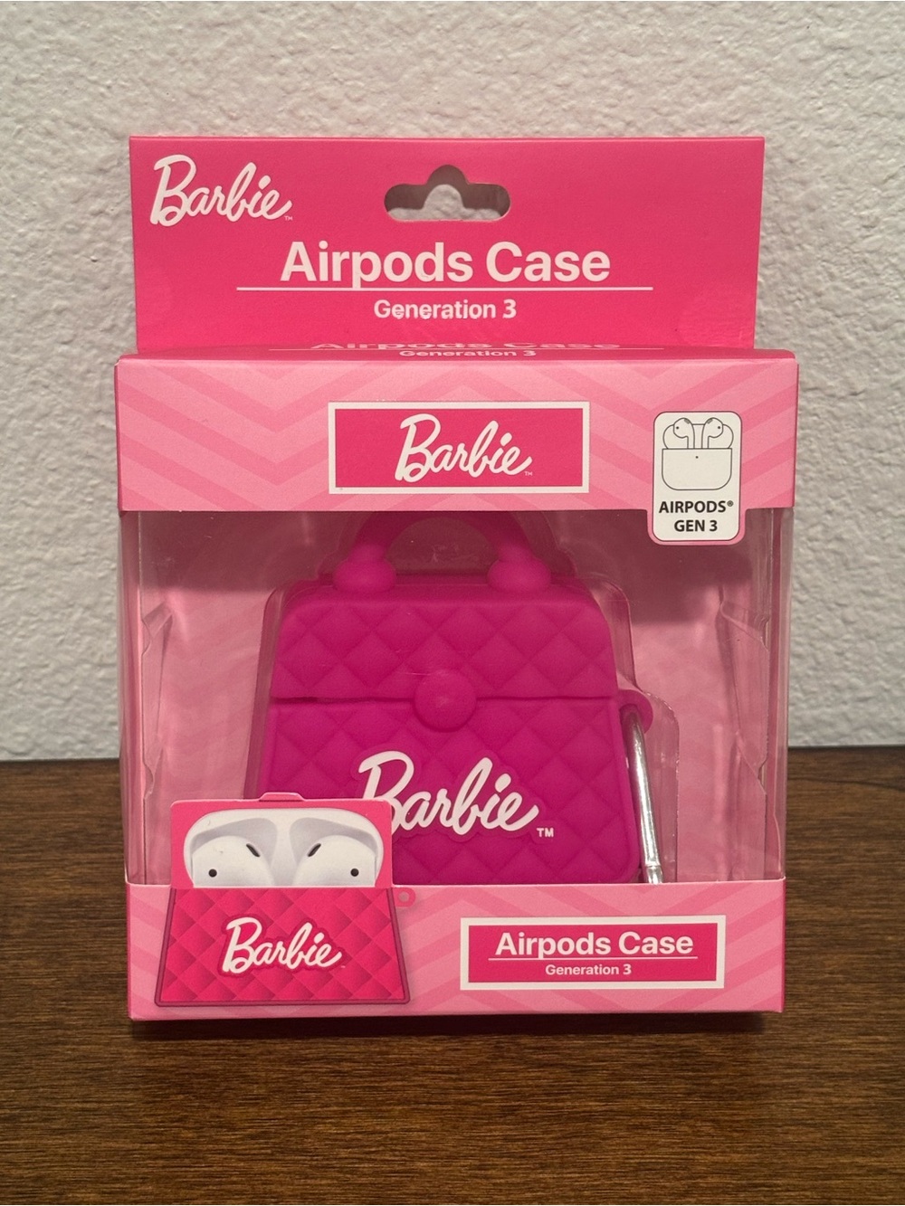 Barbie Pink Quilted Purse AirPods Case for AirPods Gen 3 - Picture 2 of 3
